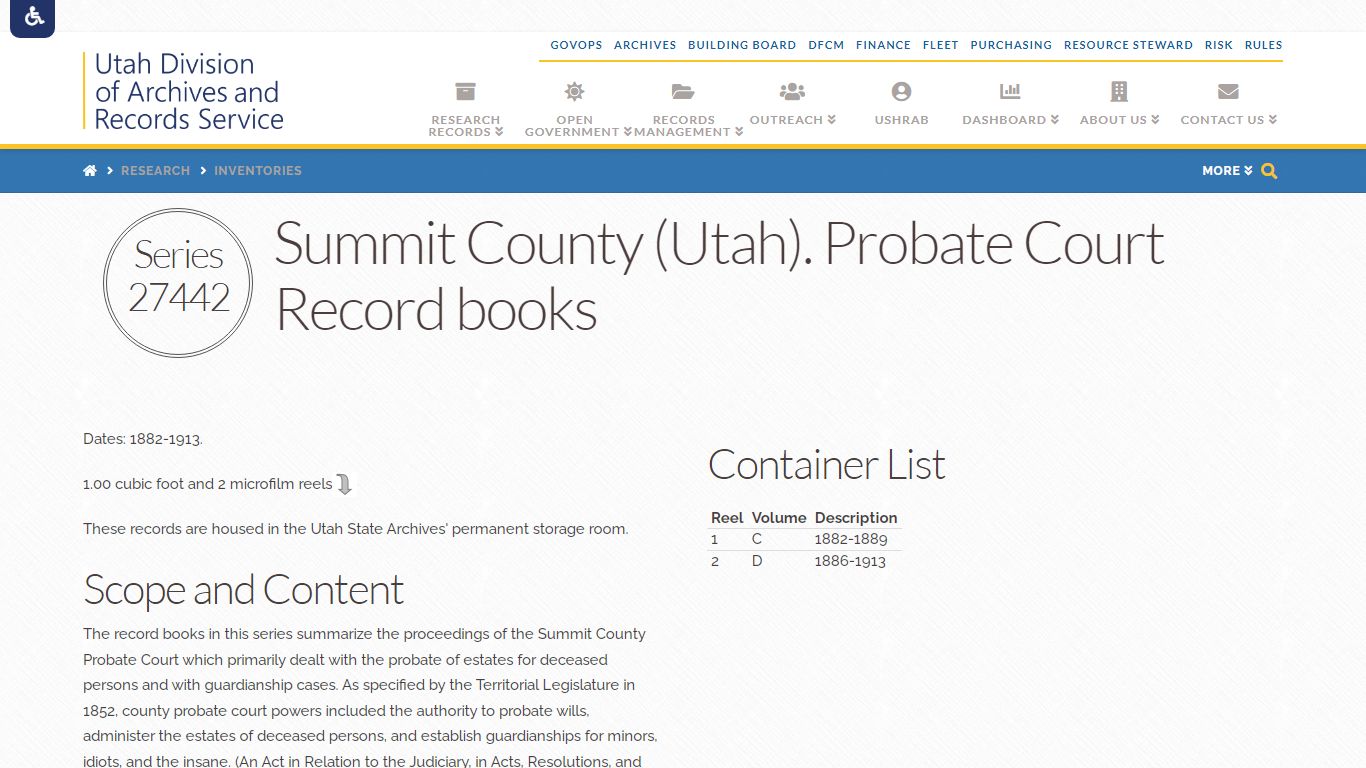Summit County (Utah). Probate Court Record books