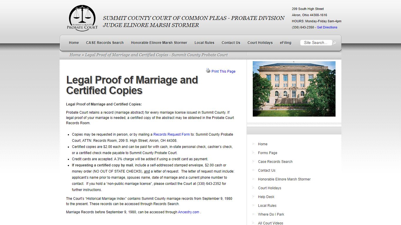 Legal Proof of Marriage and Certified Copies - Summit ...
